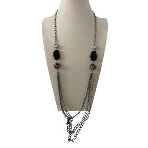 Long layered chain necklace